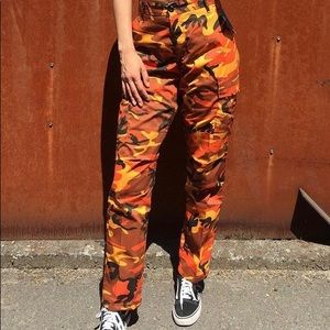 Orange XSmall Camo Pants